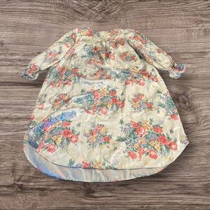 Vintage Nicole Satin Floral Lace Trim Brush Back Winter Long Night Gown